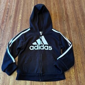Adidas black, size 3 toddler zip up hoodie